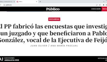 El PP fabricó las encuestas que investiga un juzgado y que beneficiaron a Pablo González, vocal de la Ejecutiva de Feijóo