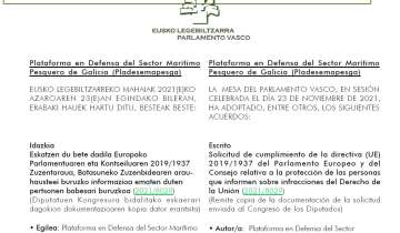 La Mesa del Parlamento Vasco distribuye la solicitud de Amparo y Protección contra el acoso de la Secretaria de Medios Mar Sánchez Sierra
