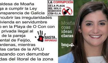 PLADESEMAPESGA exige la dimisión FULMINANTE de la Alcaldesa de Moaña, Leticia Santos Paz (BNG) por encubrir 