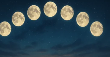 Sonhar com 8 luas no céu: fase rara, mística e profunda